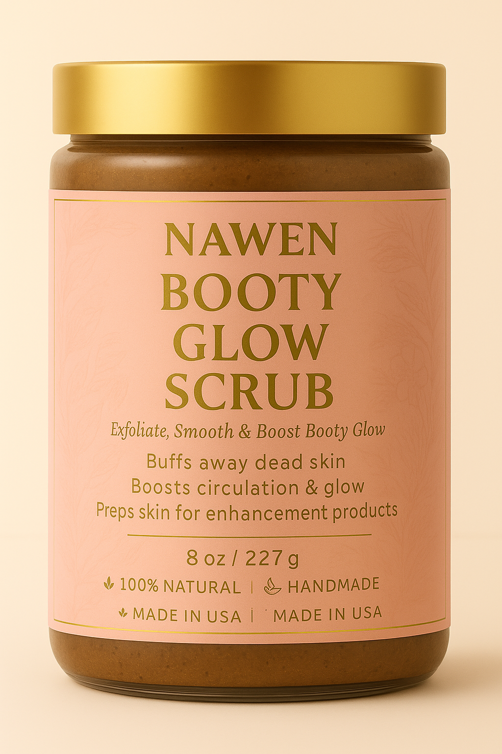 Booty Scrub – Exfoliating + Firming Polish for Smooth, Glowing Curves 8 oz)