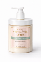 Creamy shea body butter lotion