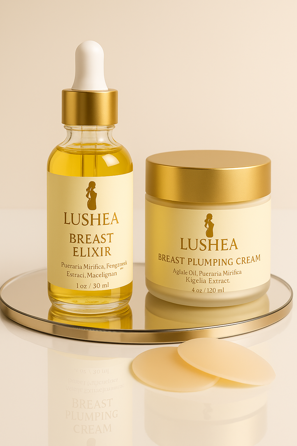 Lushea™ Breast Enhancement Duo – Cream + Oil (4 oz each)