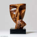 Polished Silence Mask Sculpture