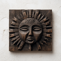 African Tribal Sun God Wooden Relief Wall Sculpture  Wood Sculpture