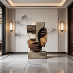 Concrete & Wood: Cubist Fragment｜ Wood Sculpture