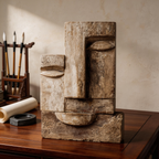 Ancestral Echo: The Stacked Visage｜ Wood Sculpture