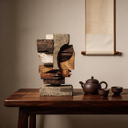 Concrete & Wood: Cubist Fragment｜ Wood Sculpture