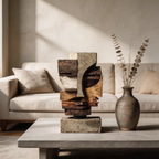 Concrete & Wood: Cubist Fragment｜ Wood Sculpture