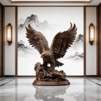 Ascendant Sovereign: The Hand-Carved Wooden Eagle Sculpture | Wood Sculpture