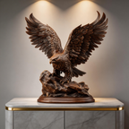 Ascendant Sovereign: The Hand-Carved Wooden Eagle Sculpture | Wood Sculpture