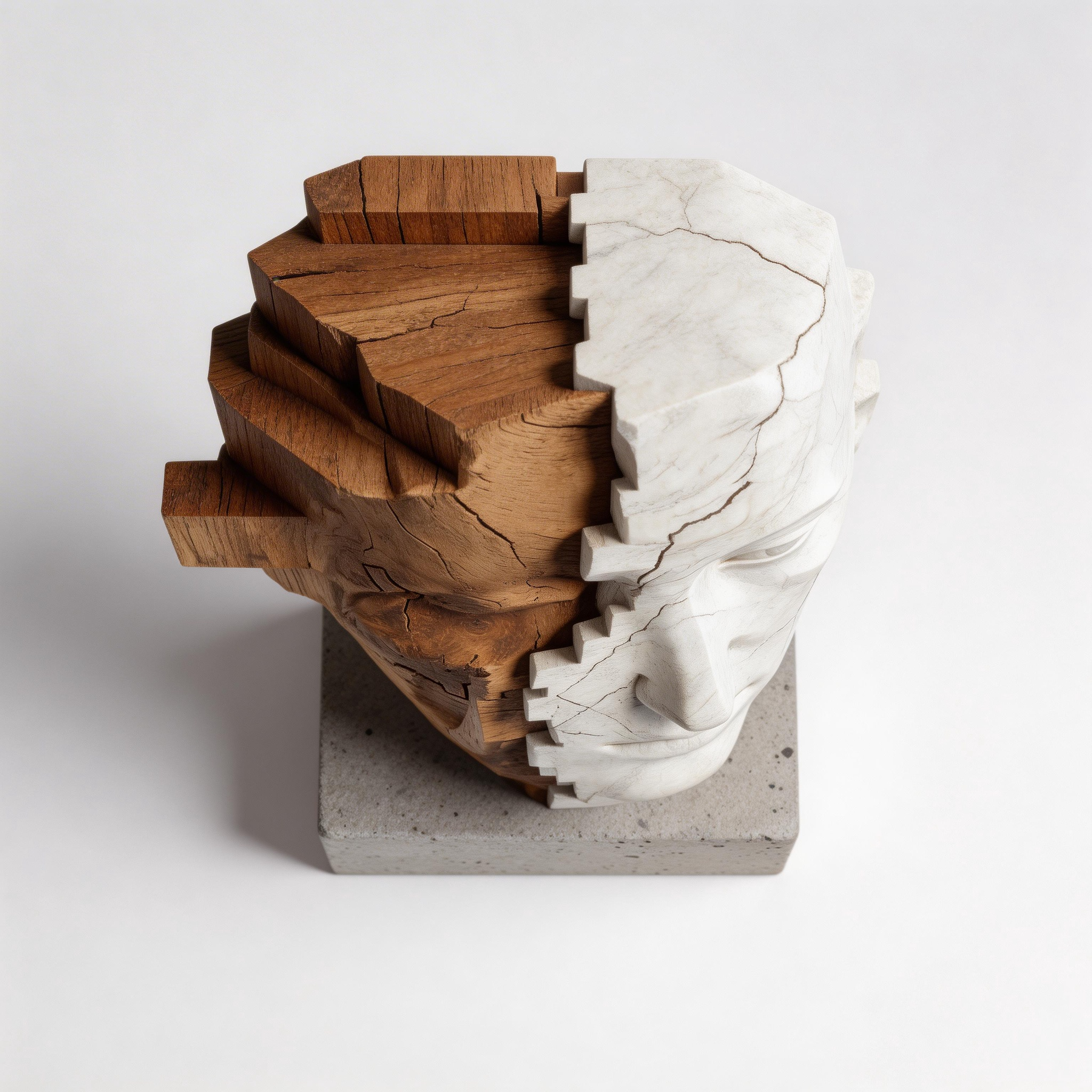 Fragmented Duality l Wood Sculpture