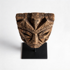 Ancient Geometric Primitivism Mask l Wood Sculpture