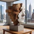 Fragmented Duality l Wood Sculpture