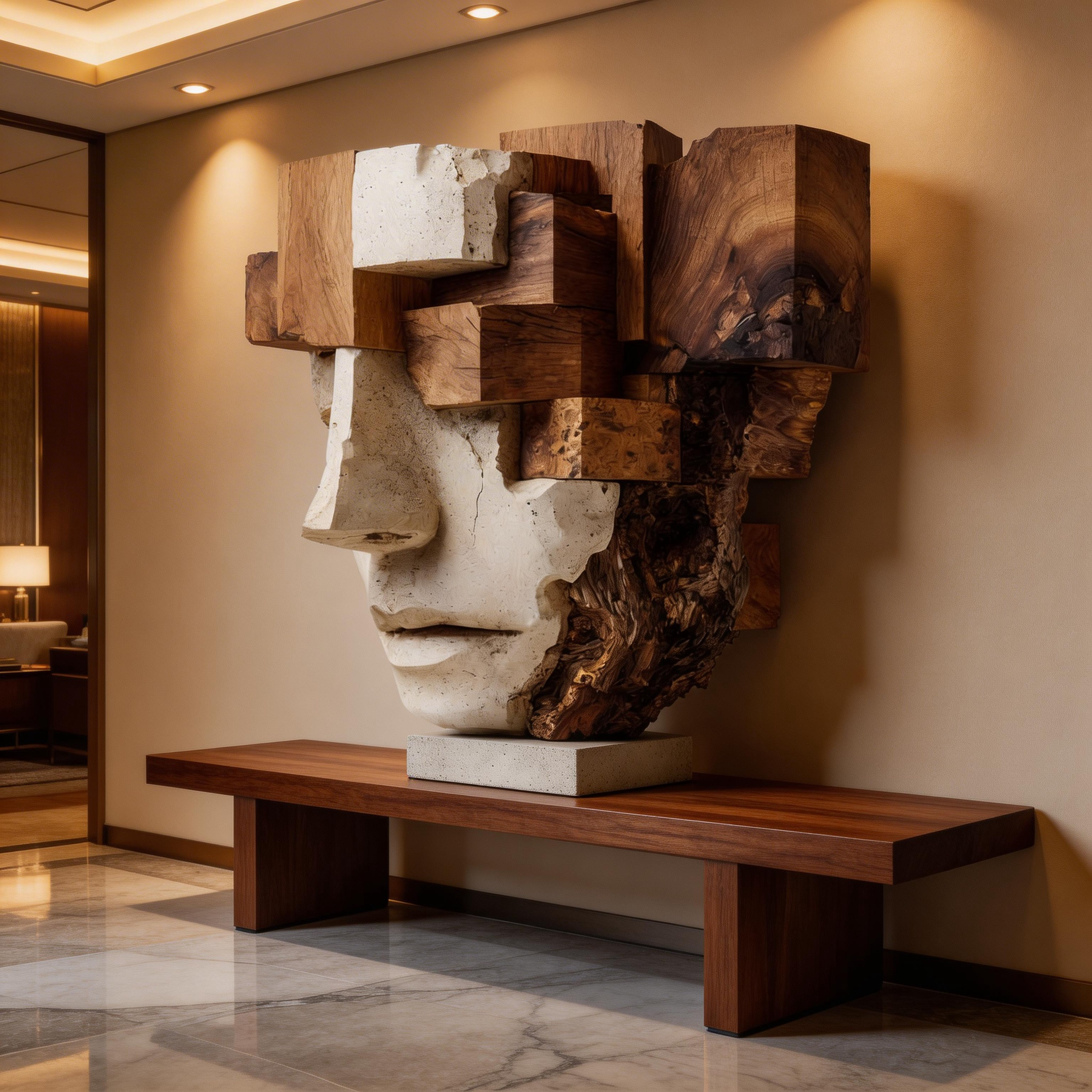 Fragmented Mind l Wood Sculpture