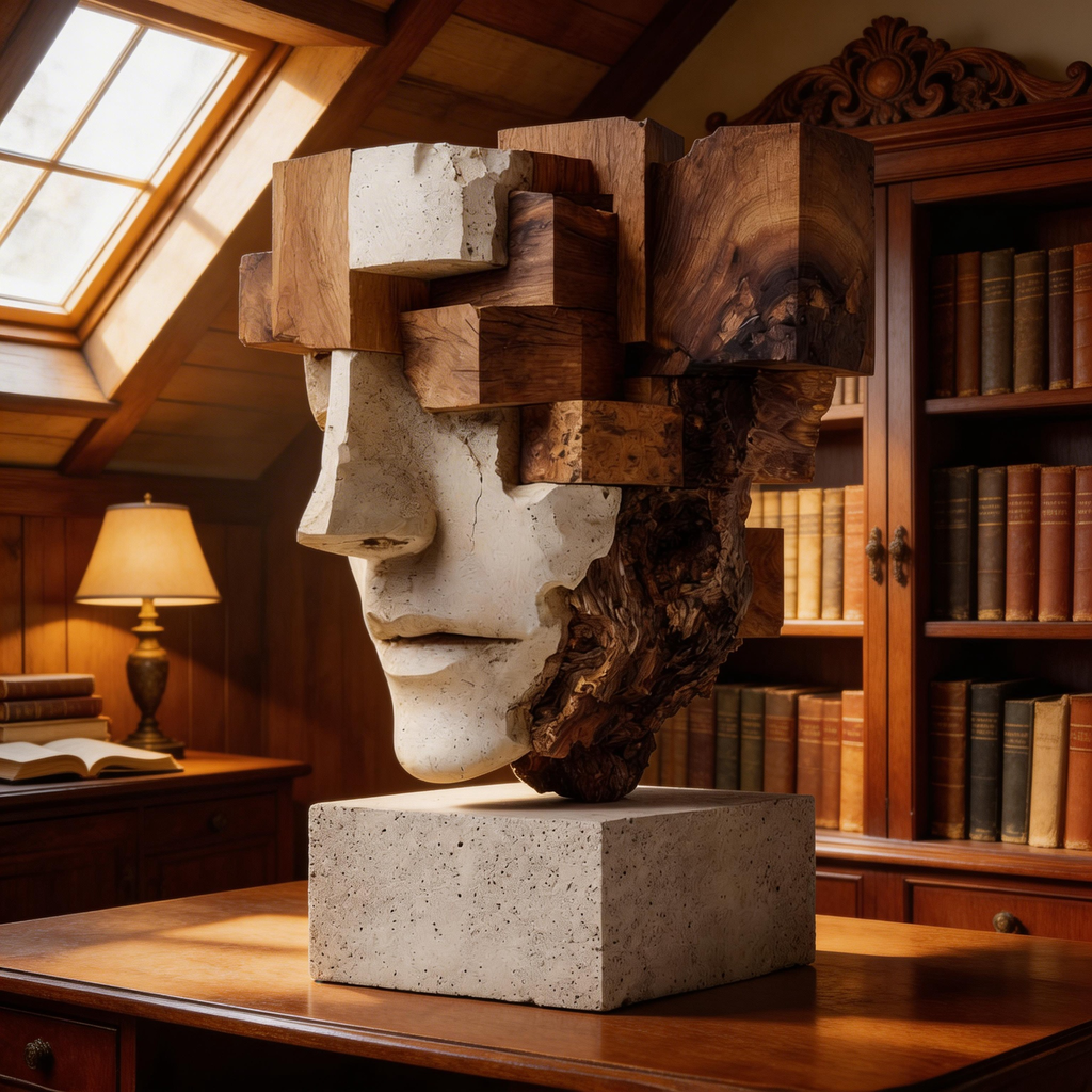 Fragmented Mind l Wood Sculpture
