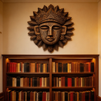 Ancient Tribal Sun Deity Wooden Mask Wall Sculpture  Wood Sculpture