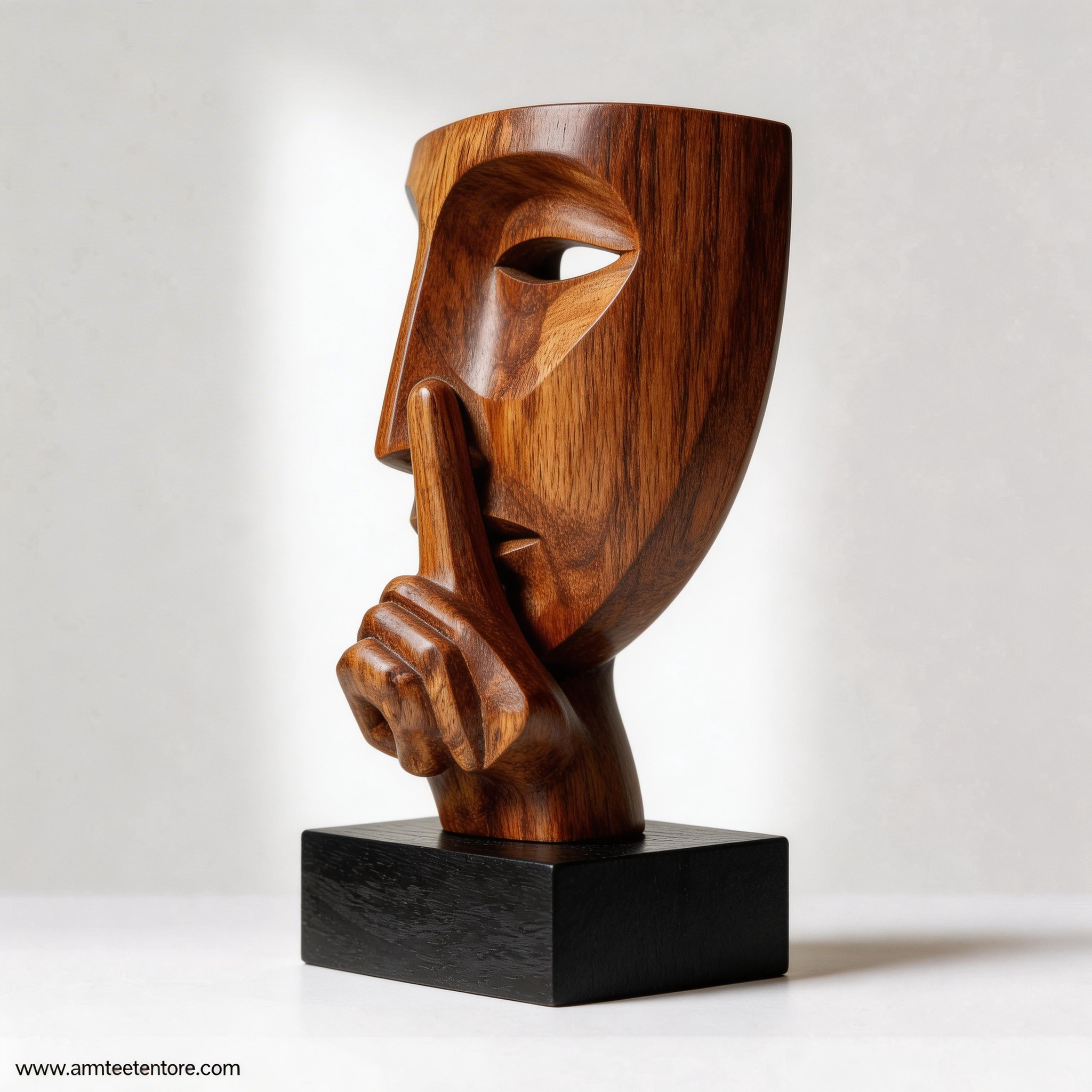 Polished Silence Mask Sculpture