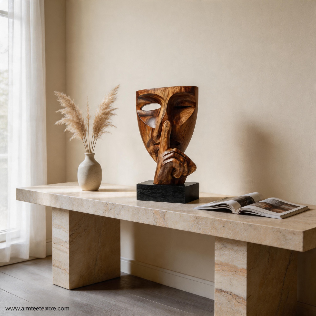 Polished Silence Mask Sculpture