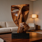 Polished Silence Mask Sculpture