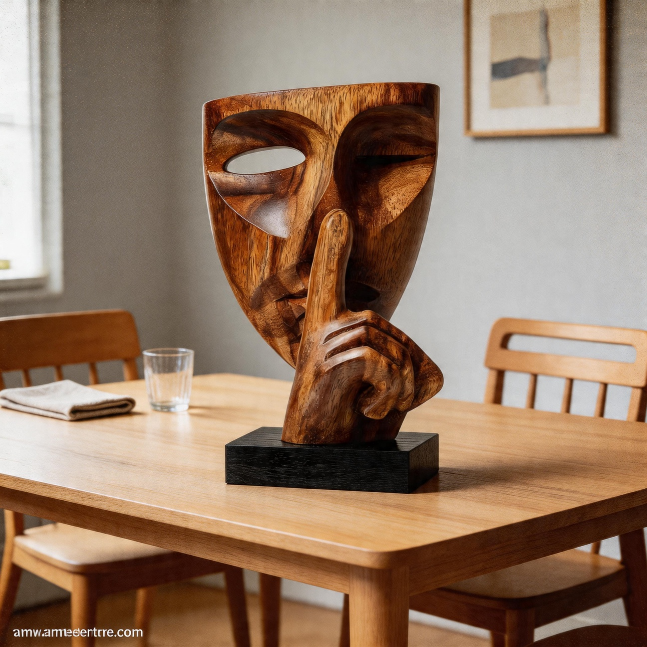 Polished Silence Mask Sculpture