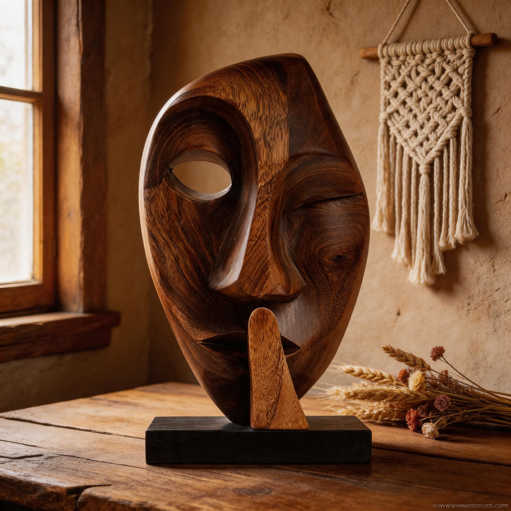 Asymmetrical Whisper Mask Sculpture