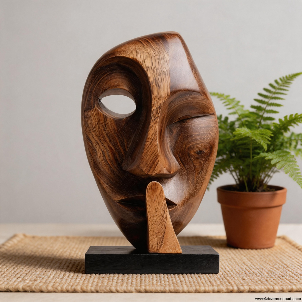 Asymmetrical Whisper Mask Sculpture