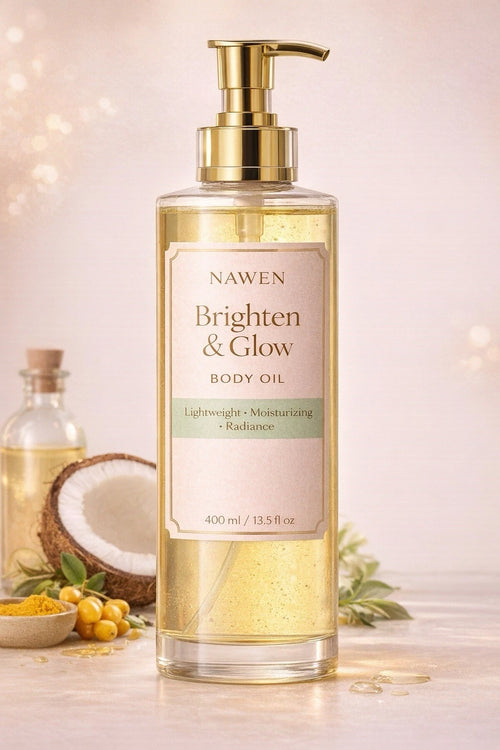 Brightening body oil for glowing skin